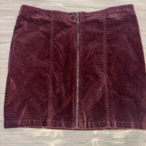 Forever 21 Velvet Mini Skirt in Deep Burgundy
